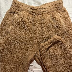 Aerie Offline Tan Sherpa Fleece Joggers